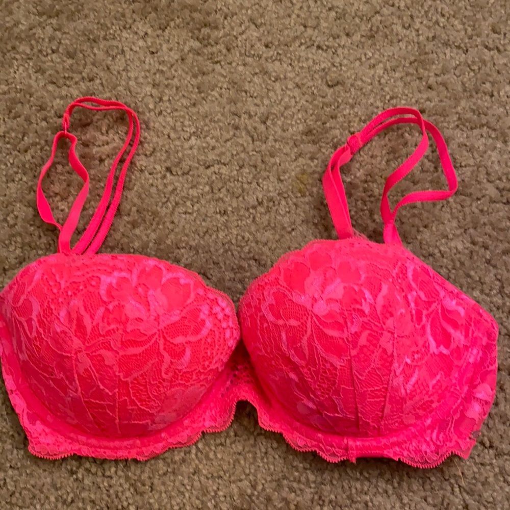 Gorgeous hot pink lace bra